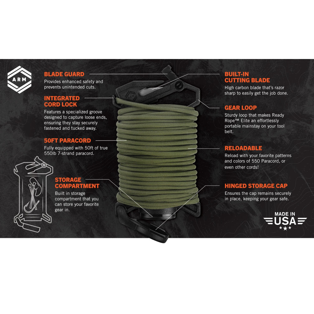 Atwood Rope MFG™ Ready Rope Elite Dispenser 550 Paracord Information