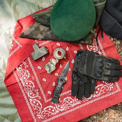 MFH Bandana Rot-Burgund Schwarz 55 x 55 cm Baumwolle