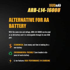 Fenix wiederaufladbare Batterie 14500 Li-Ion 1600 mAh