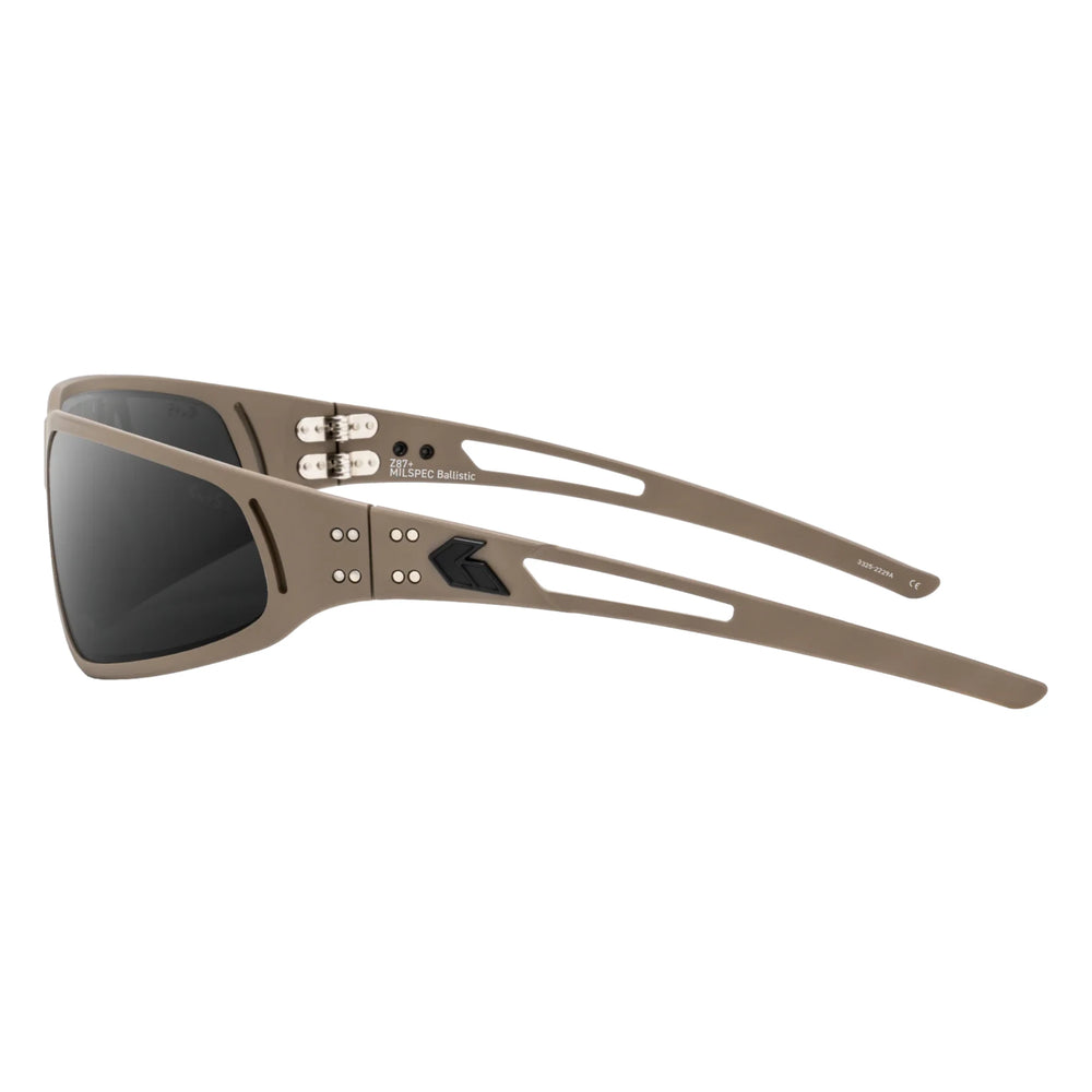 Tan mit Black Logo ANSI Z87.1+ MILSPEC Ballistic Smoke mit Anti-Fog