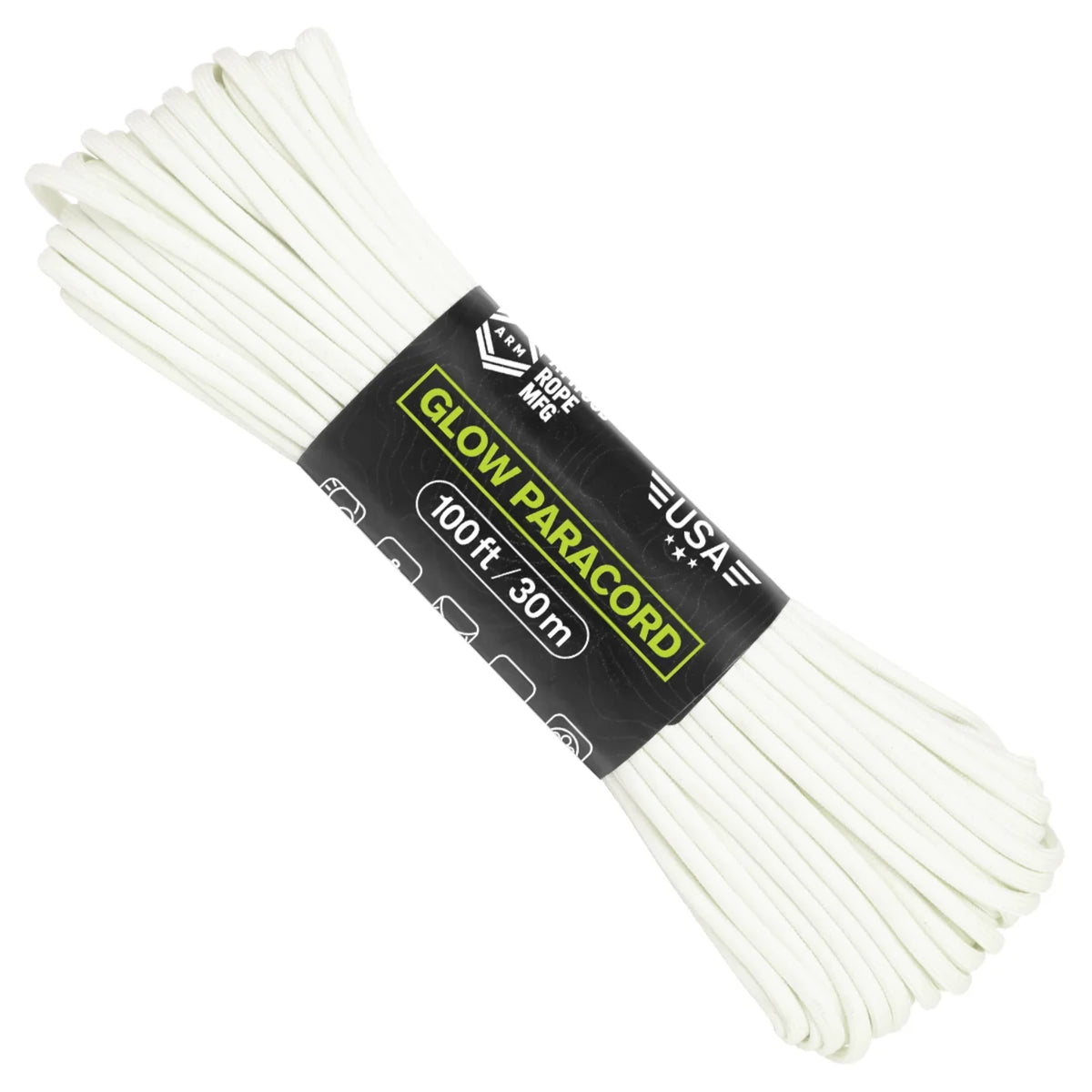 Atwood Rope MFG™ 550 Paracord Uber Glow White 30m
