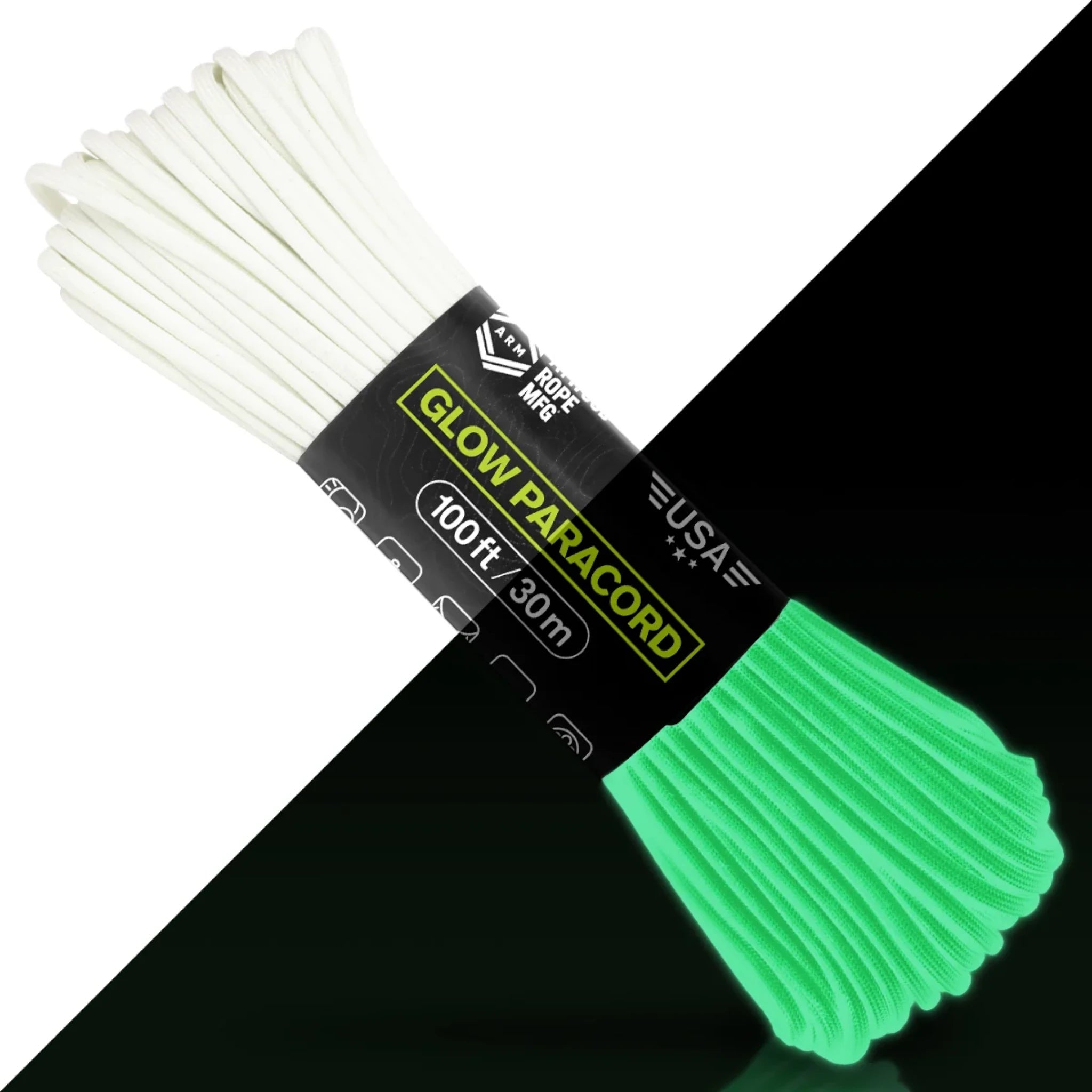 Atwood Rope MFG™ 550 Paracord Uber Glow White 30m