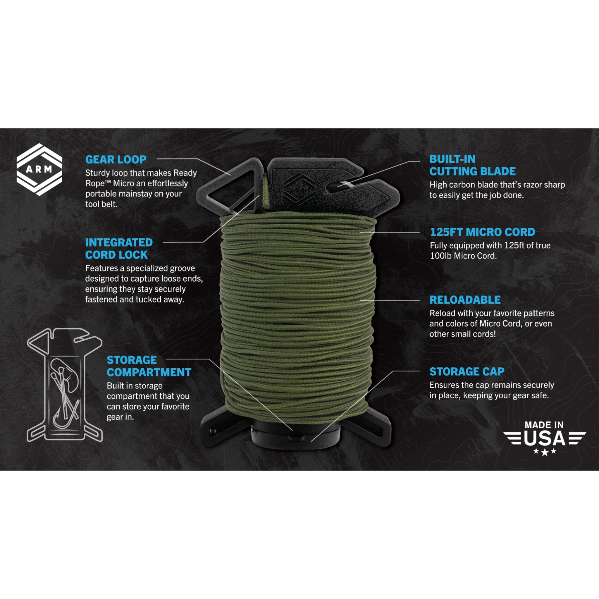 Atwood Rope MFG™ Ready Rope Dispenser Micro Cord Information