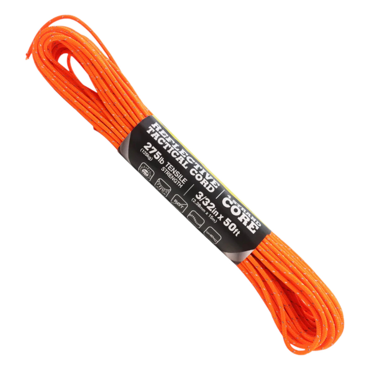 Atwood Rope MFG™ Tactical Reflective Cord Neon Orange 15m