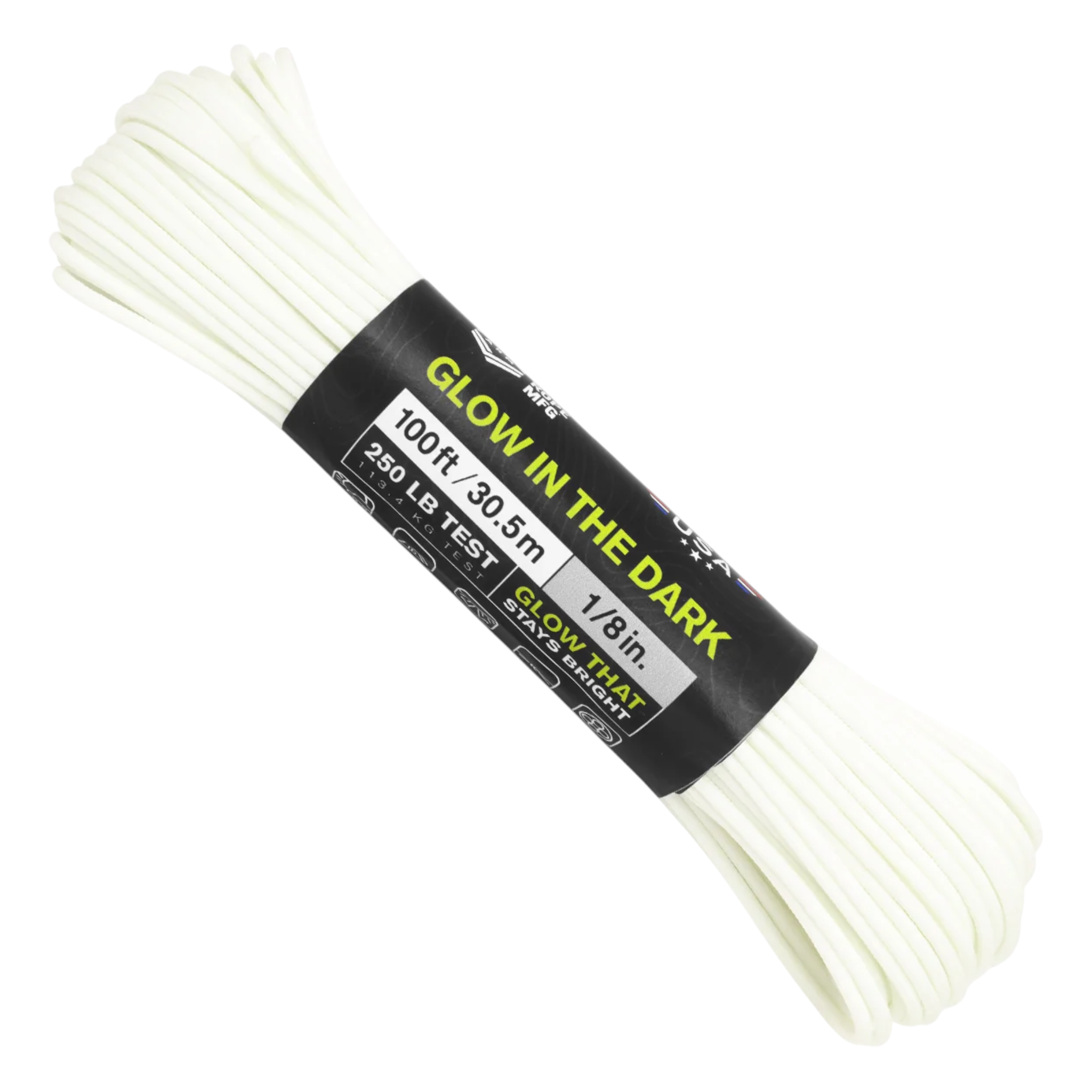 Atwood Rope MFG™ Taktisches Seil 275 Glow in the Dark White 30m