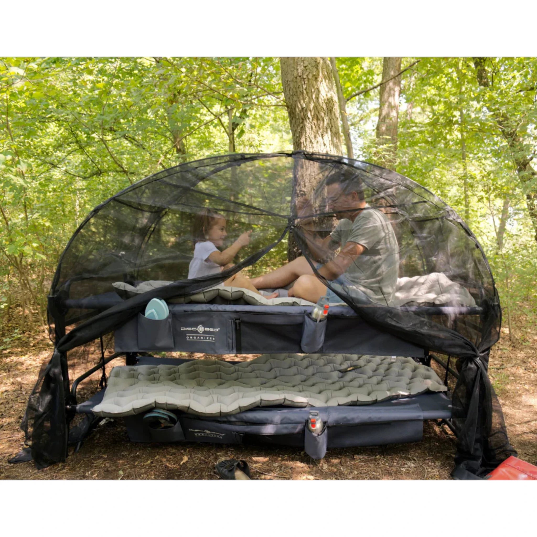 Disc-O-Bed Feldbett L anthrazit mit Seitentaschen