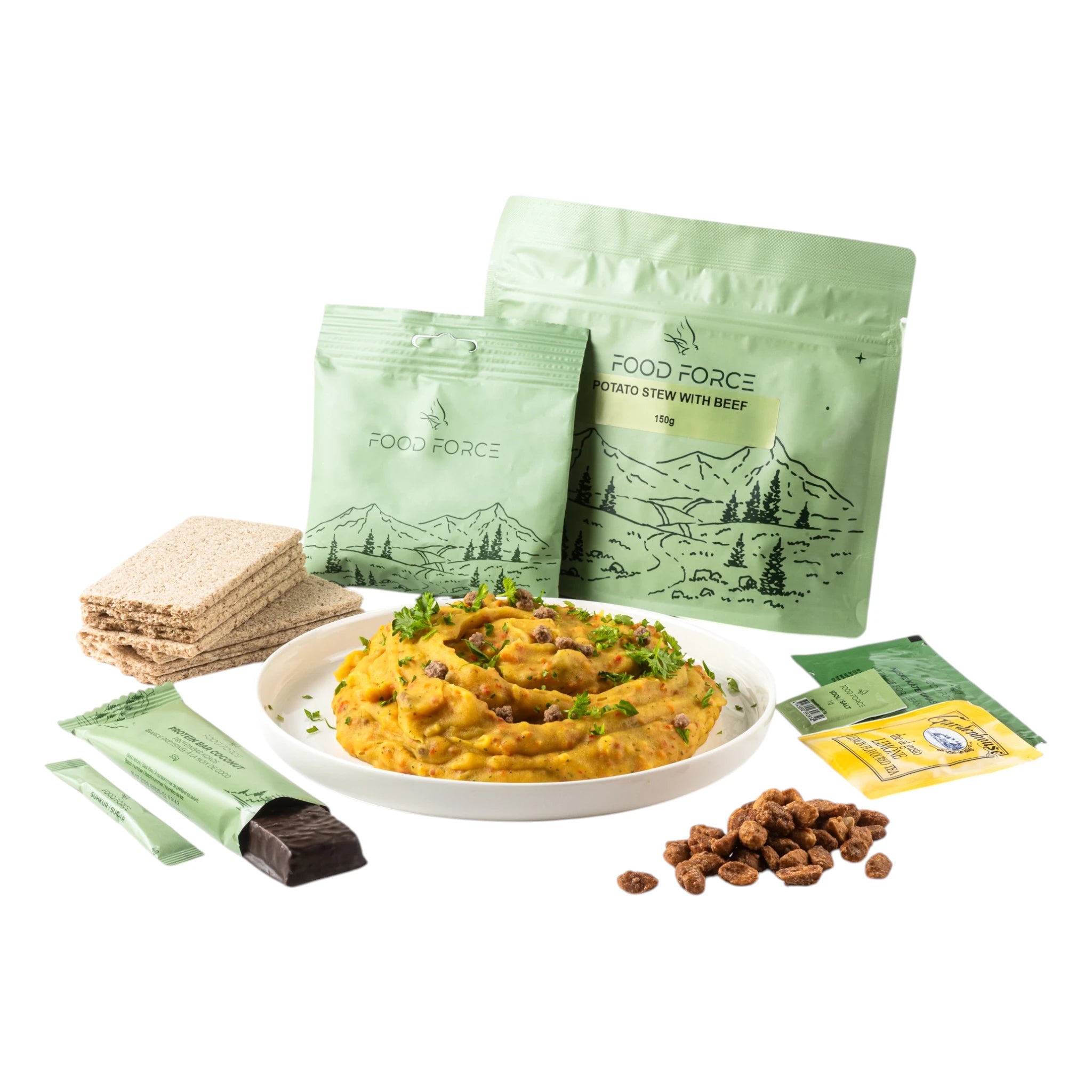 Food Force Trekkingnahrung Set Kartoffeleintopf mit Rindfleisch