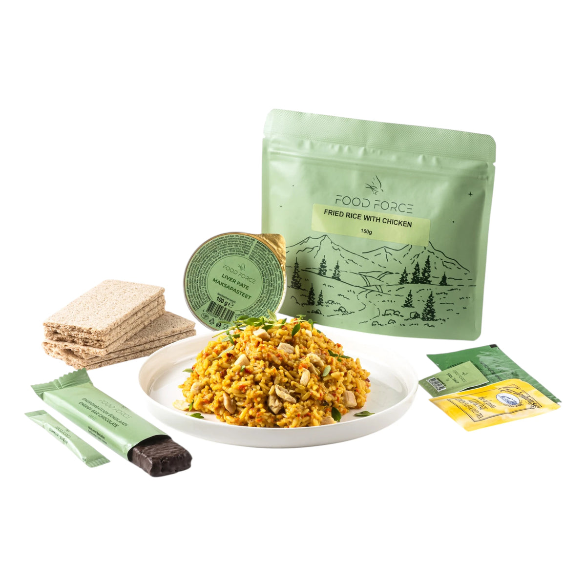 Food Force Trekkingnahrung Set Gebratener Reis mit Hühnchen