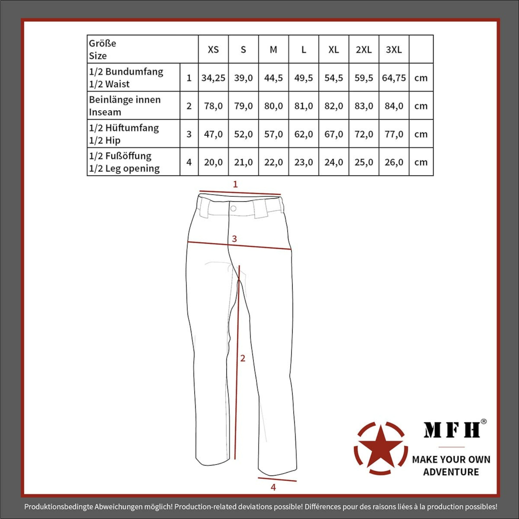 MFH US Kampfhose BDU mit Knie- und Gesässverstärkung