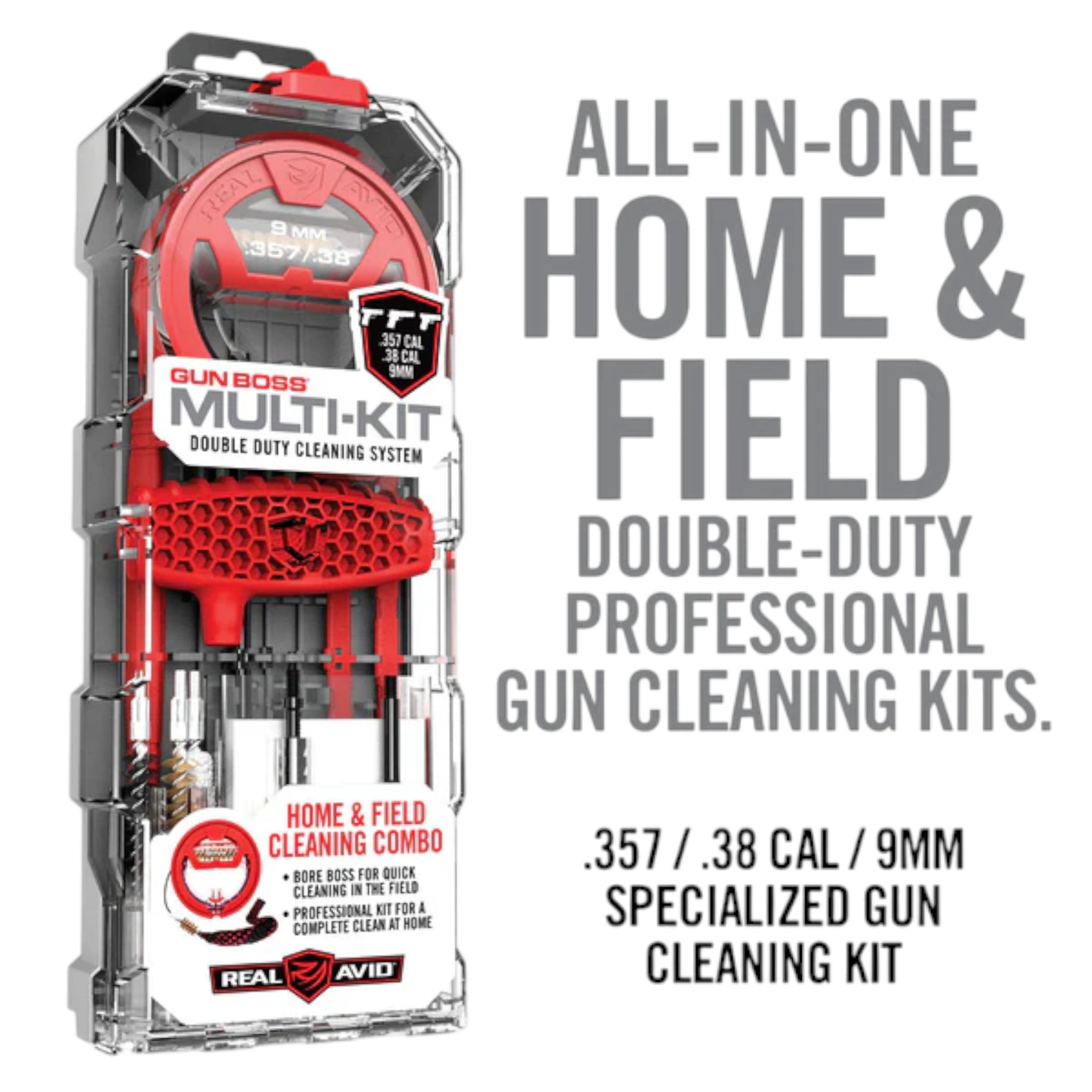 Real Avid Reinigungsset Gun Boss Multi-Kit .357CAL/.38CAL/9MM