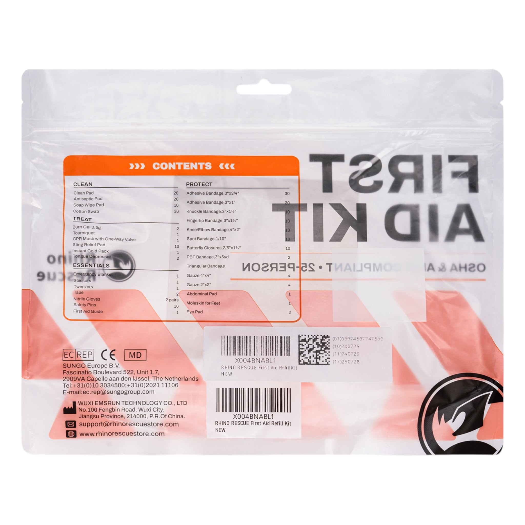 Rhino Rescue Erste Hilfe Nachfüllset 220-teilig