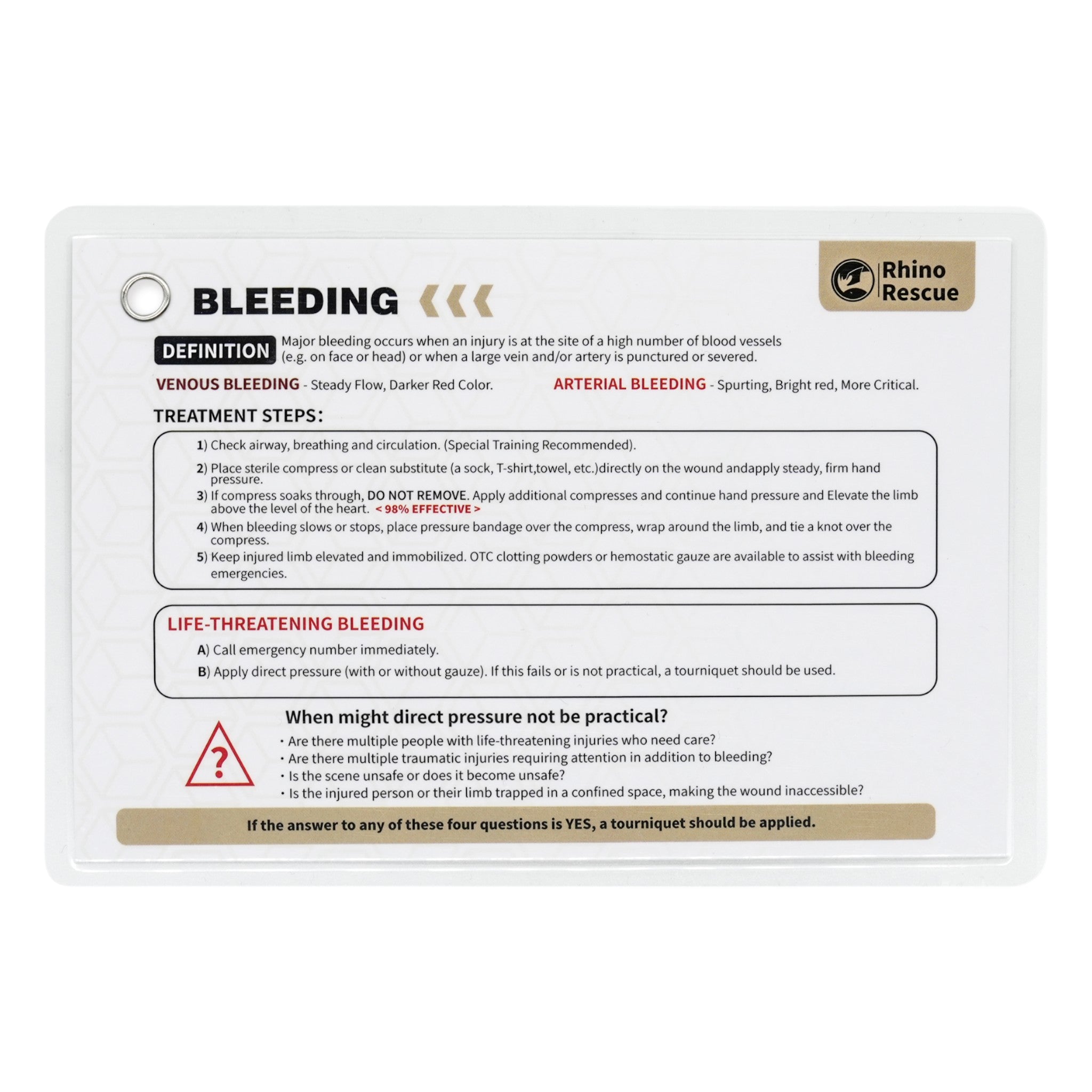 Rhino Rescue Erste Hilfe Trauma Kit Blutstillungsset