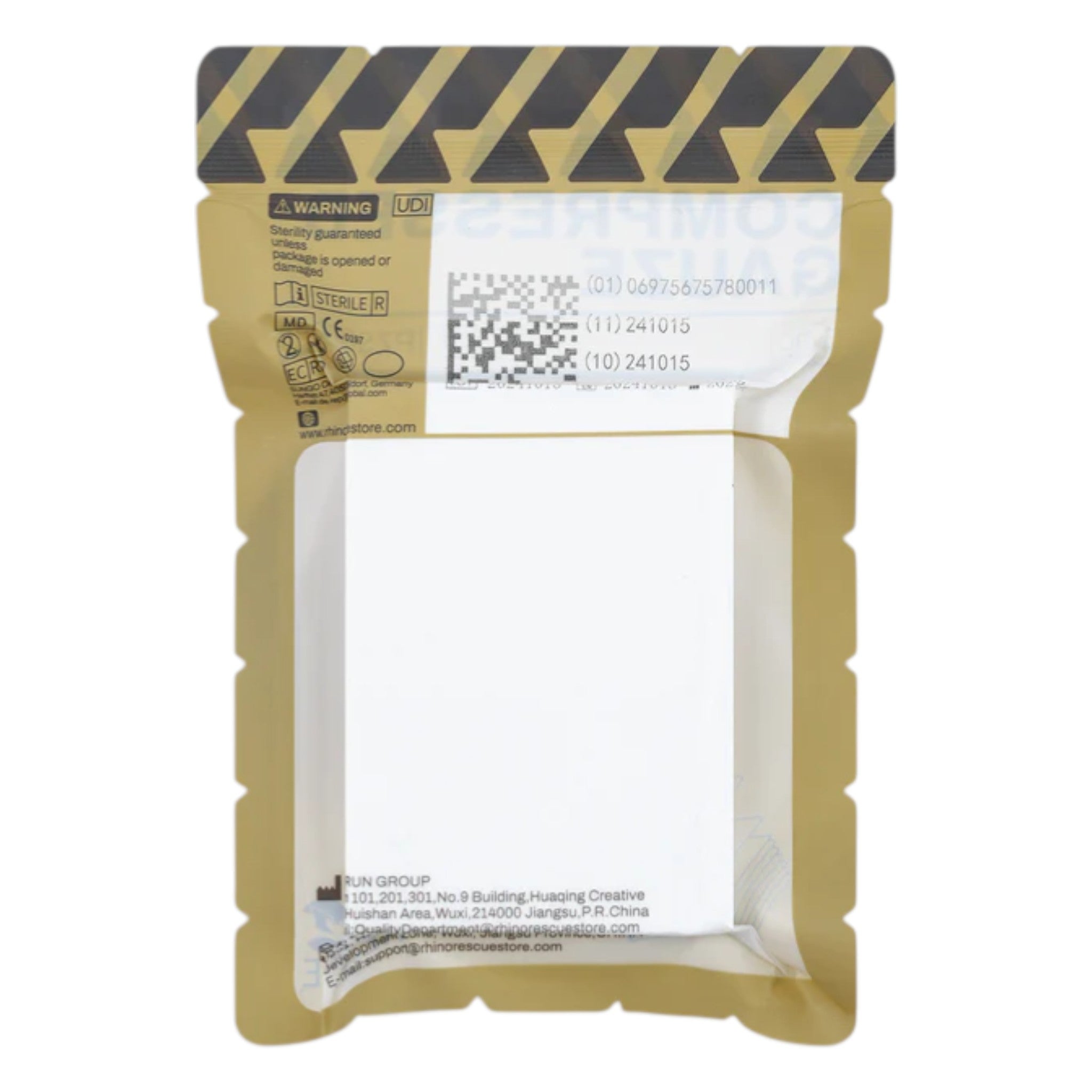 Rhino Rescue Erste Hilfe Verbandmull Komprimierte Gaze