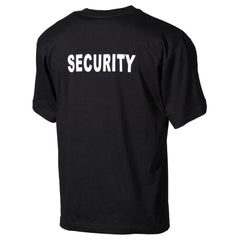 MFH T-Shirt SECURITY Schwarz Bedruckt