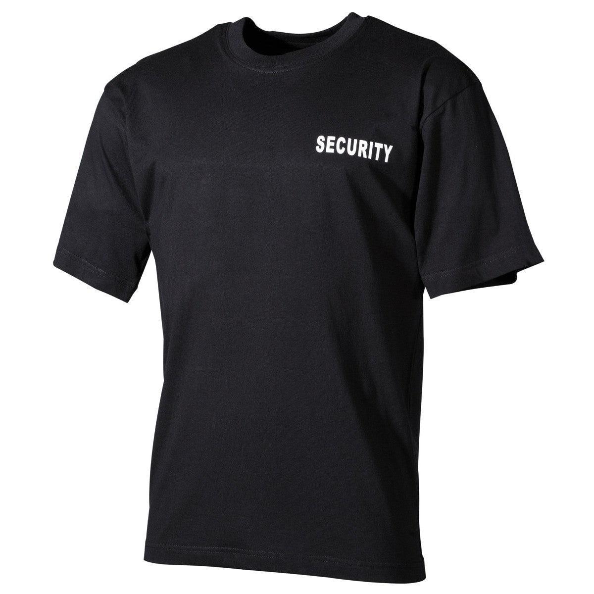 MFH T-Shirt SECURITY Schwarz Bedruckt