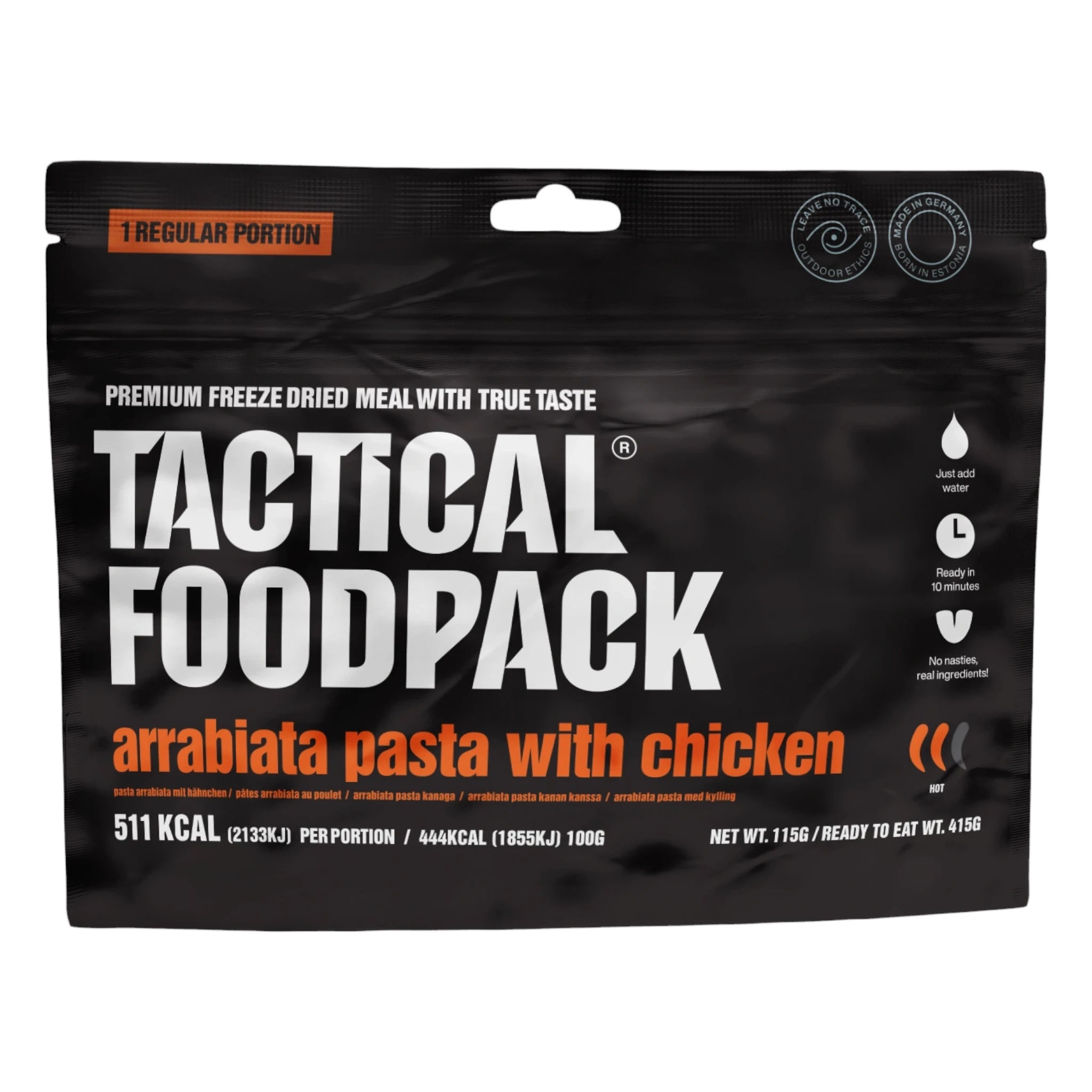 Tactical Foodpack Outdoornahrung Arrabiata Pasta mit Poulet