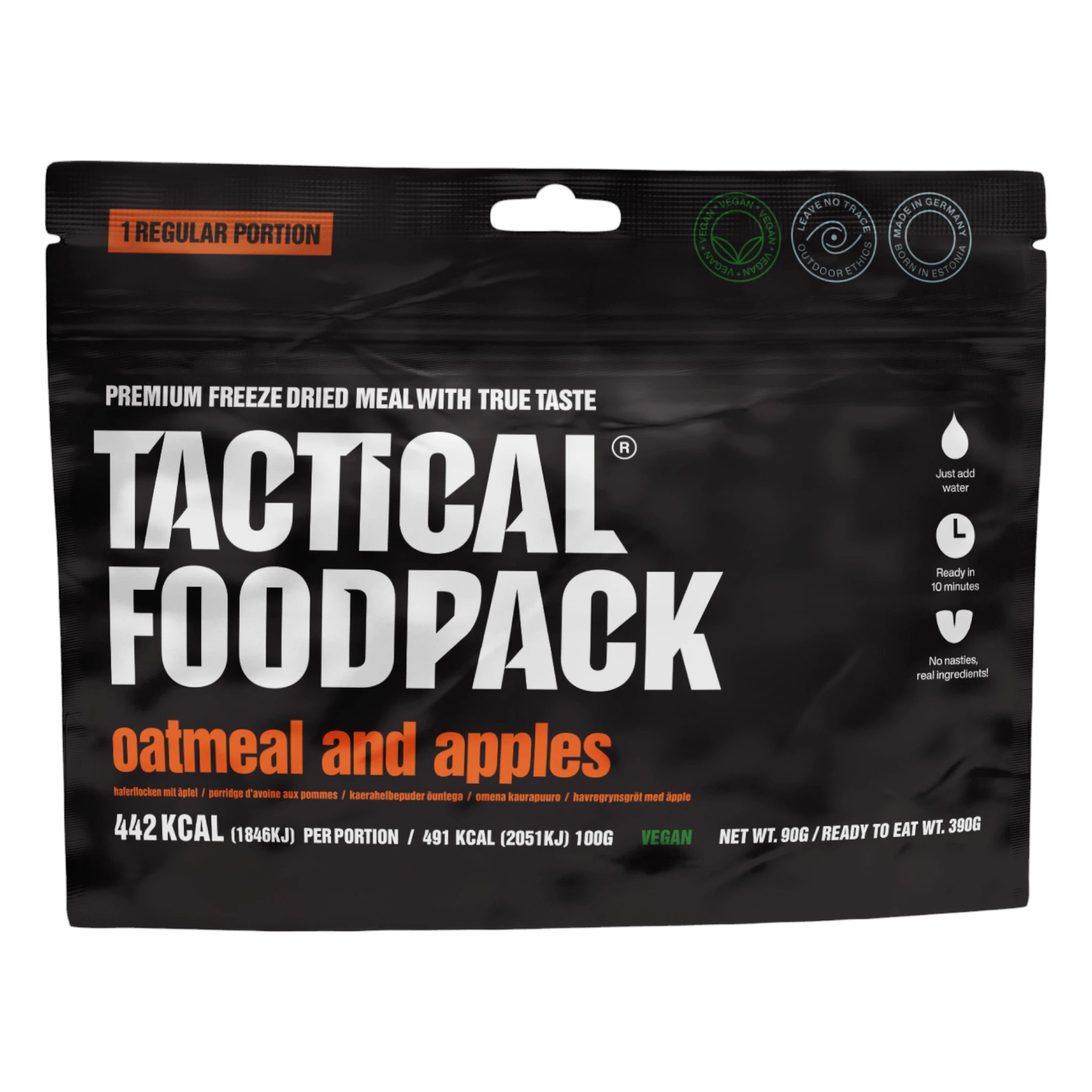 Tactical Foodpack Outdoornahrung Haferflocken mit Äpfeln