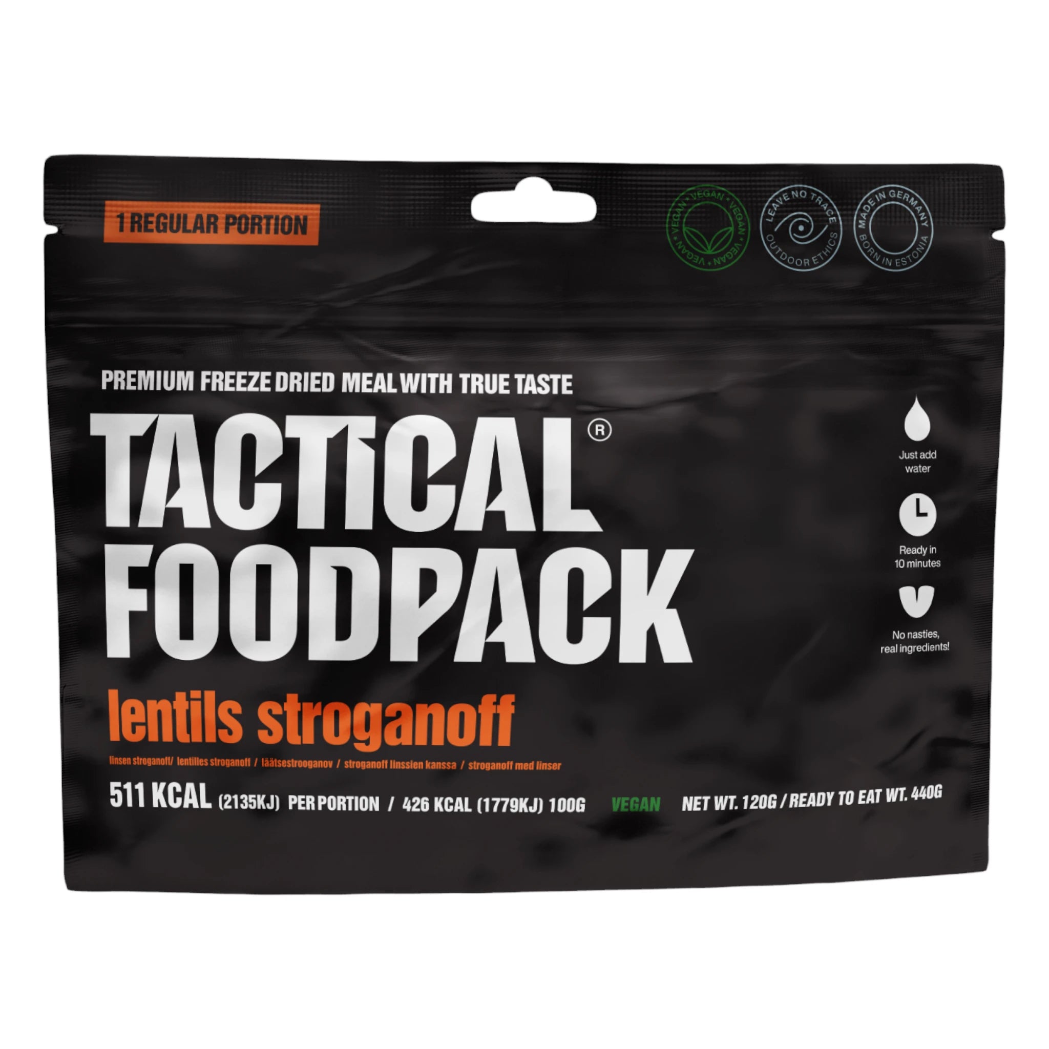 Tactical Foodpack Outdoornahrung Linsen Stroganoff