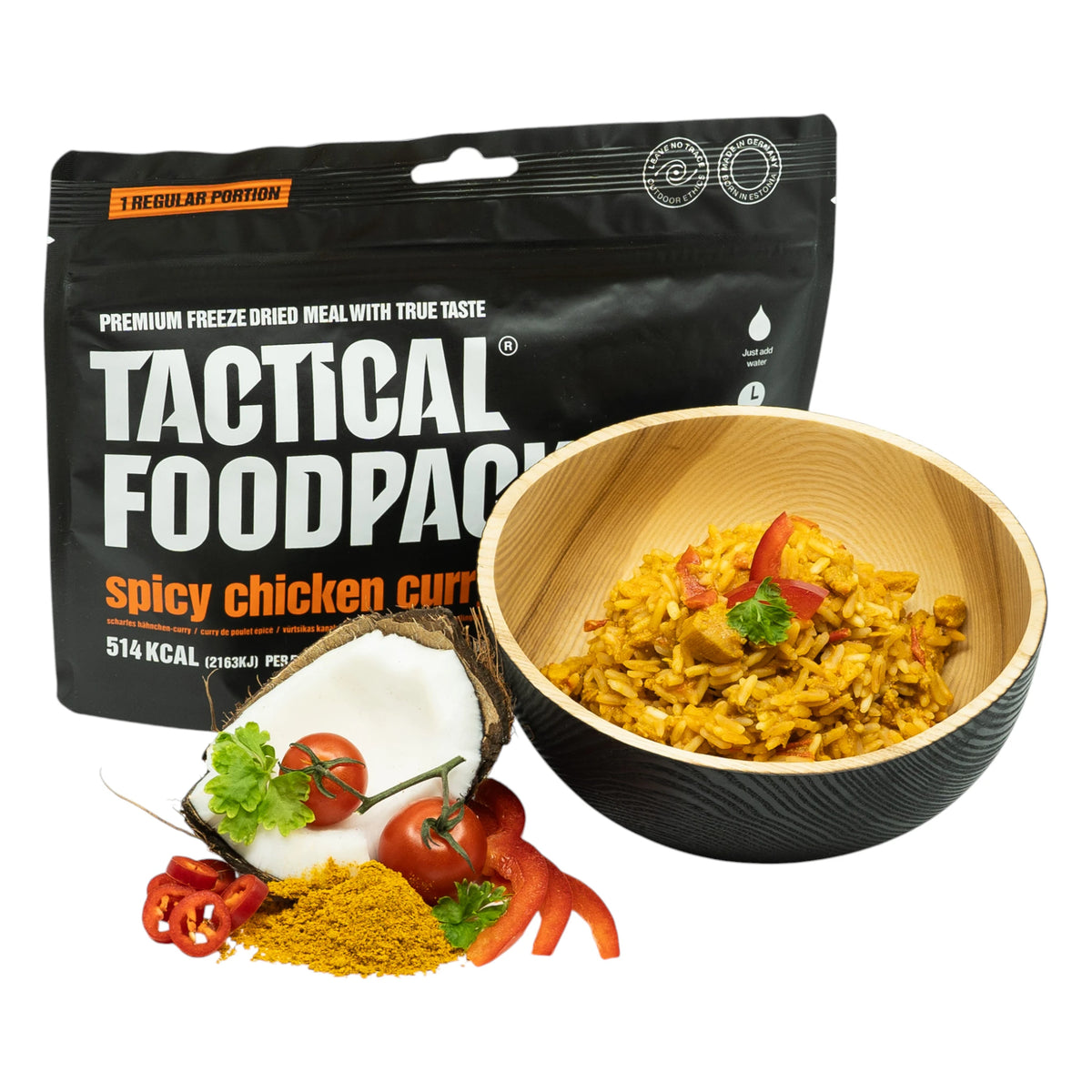 Tactical Foodpack Outdoornahrung Scharfes Poulet Curry