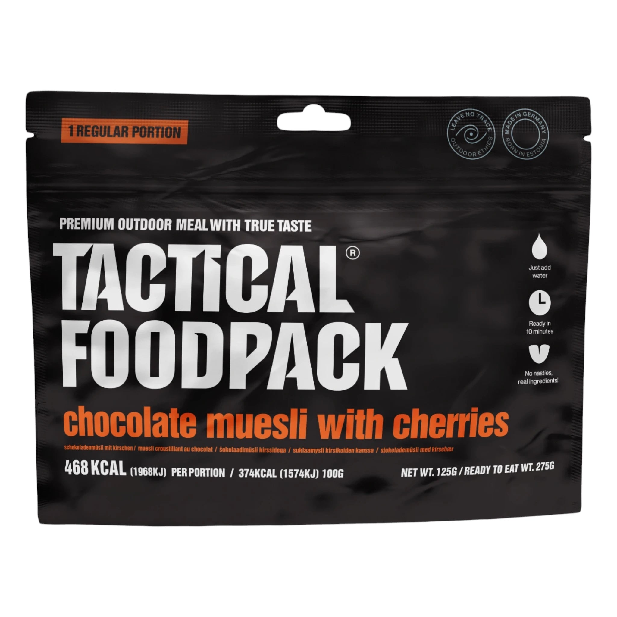 Tactical Foodpack Outdoornahrung Schokoladenmüsli mit Kirschen