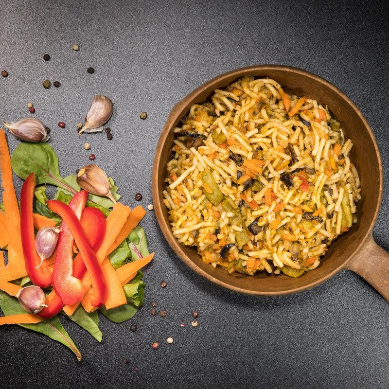 Tactical Foodpack Outdoornahrung | Gemüsewok mit Spaghetti