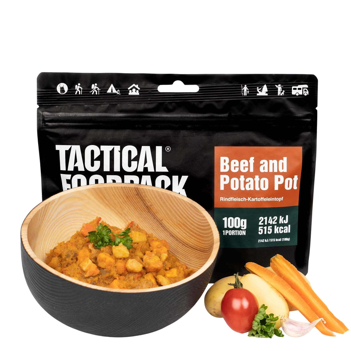 Tactical Foodpack Outdoornahrung | Rindfleisch-Kartoffeltopf