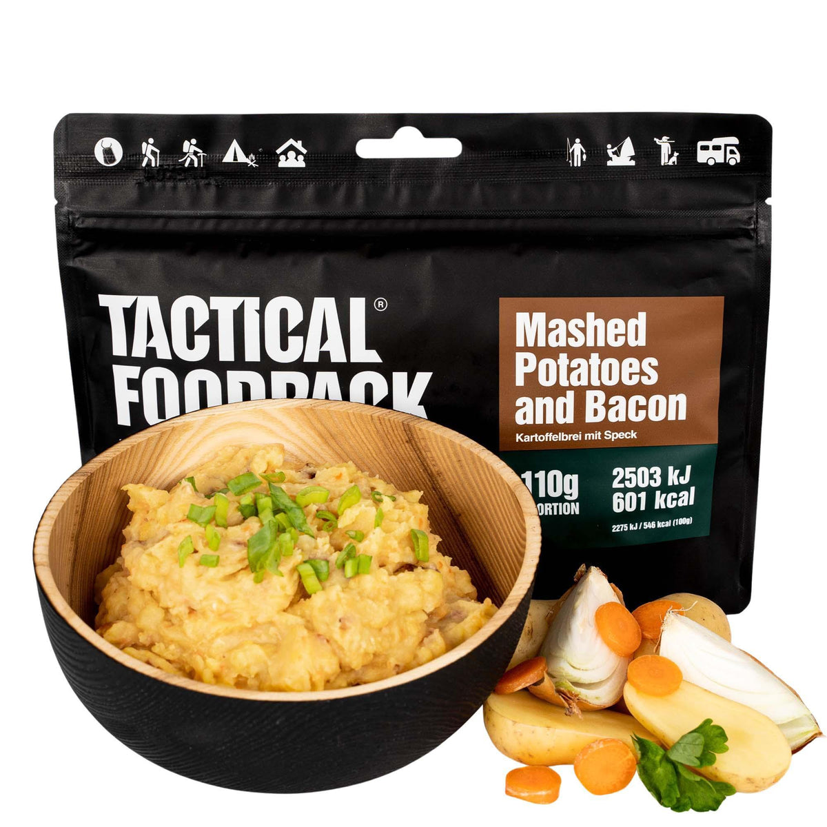 Tactical Foodpack Outdoornahrung | Kartoffelbrei mit Speck