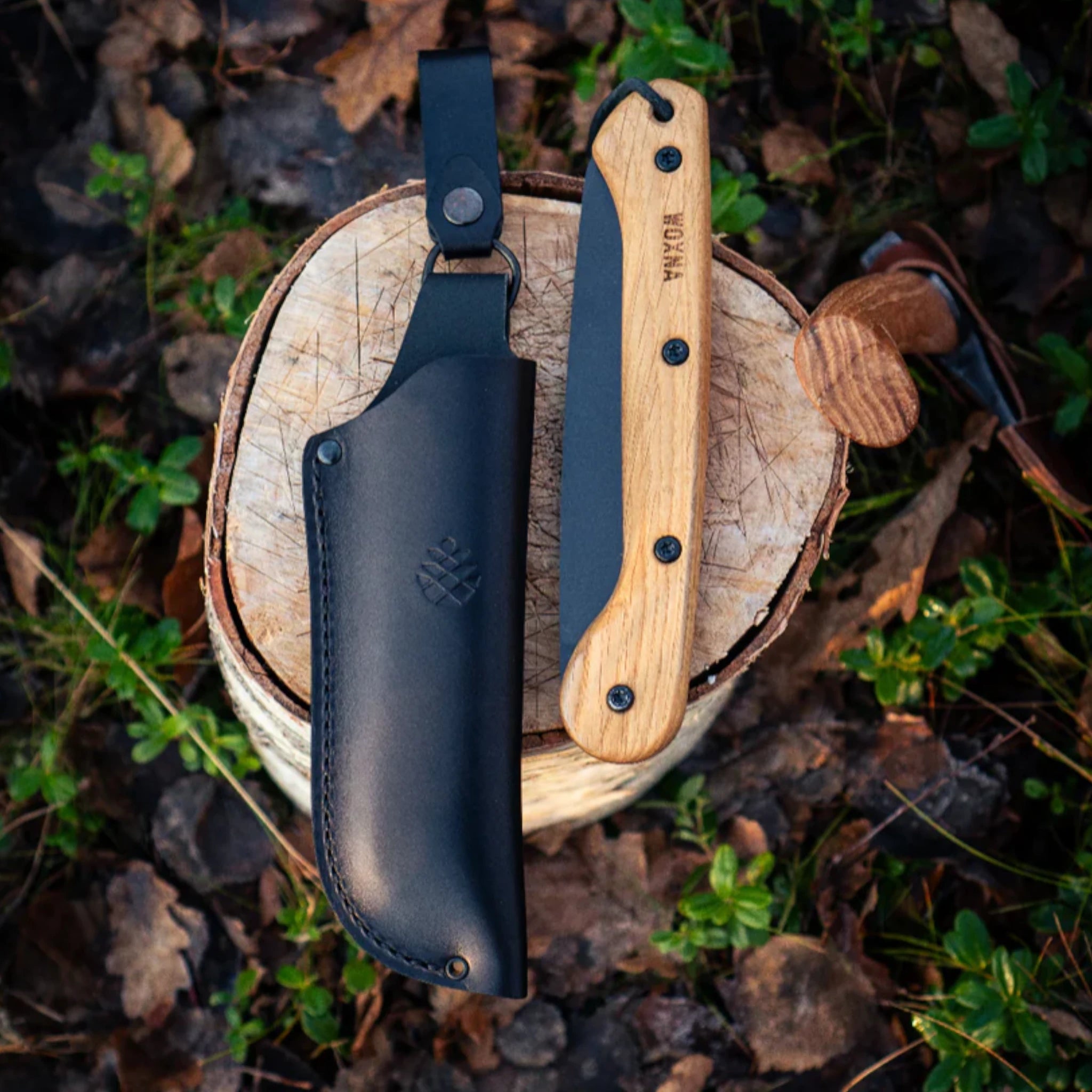 Woxna Klappsäge Hälsing 180 mm mit Lederholster